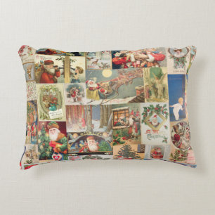 Coussins Décoratifs Motif vintage de vacances de cartes de Noël