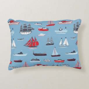Coussins Décoratifs motif vintage voyage bateau
