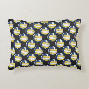Coussins Décoratifs Motifs de volley-ball bleu et jaune