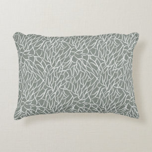 Coussins Décoratifs Mousse de sauge verte boho branches de corail nues