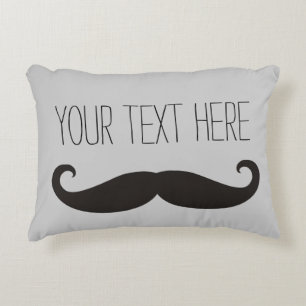 Coussins Décoratifs Moustache drôle/Schnurrbart + votre texte