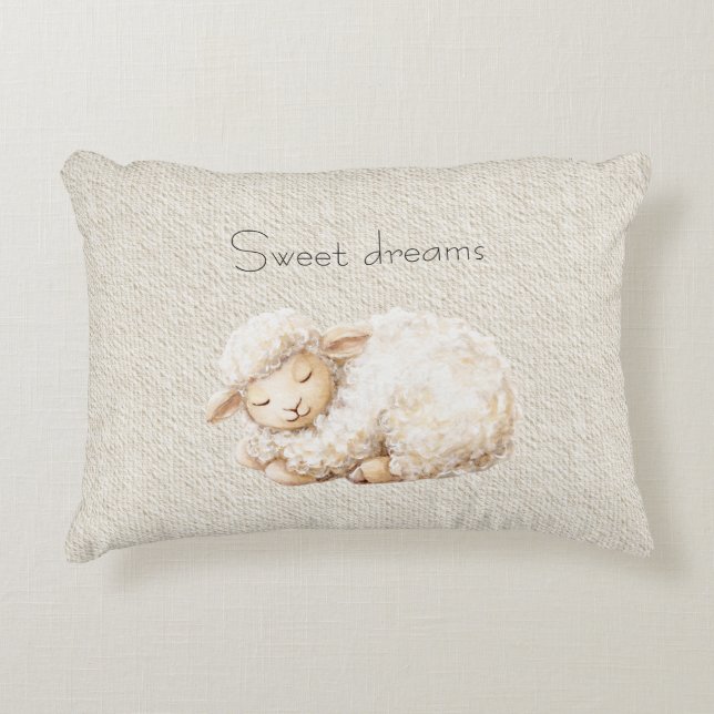 Coussins Décoratifs Moutons Doux et Fluffy Endormis (Devant)