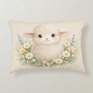 Coussins Décoratifs Moutons Fantaisistes et Fleurs Sauvages pour un Ch