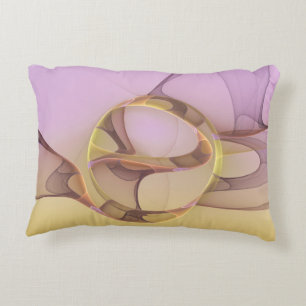 Coussins Décoratifs Mouvements Abstraits Art Fractal Moderne Rose Doré
