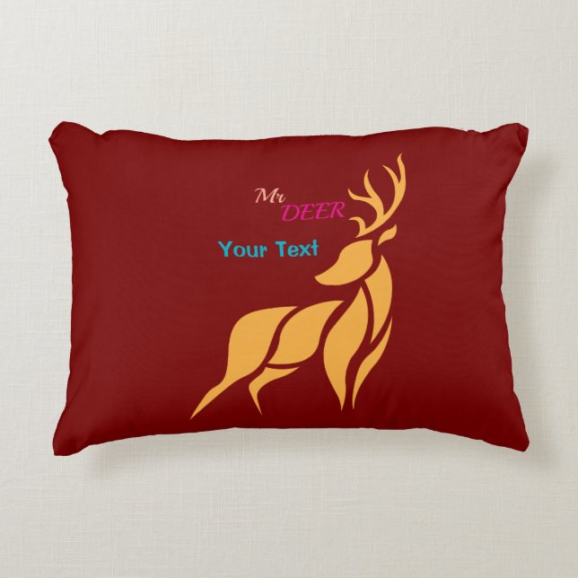 Coussins Décoratifs Mr. Deer Graphic – Rustic Woodland Style (Devant)