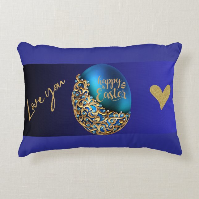 Coussins Décoratifs Mug de Pâques turquoise avec Amour & Étincelle Des (Devant)