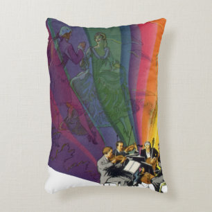 Coussins Décoratifs Musique vintage arc-en-ciel, couple victorien dans