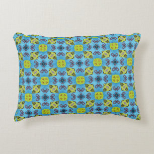 Coussins Décoratifs MVB Geo Sky Blue avec une touche de design jaune