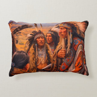 Coussins Décoratifs Naive American Scene on a Beautiful Accent Pillow