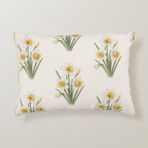Coussins Décoratifs Narcisse, fleur de naissance de décembre, illustra