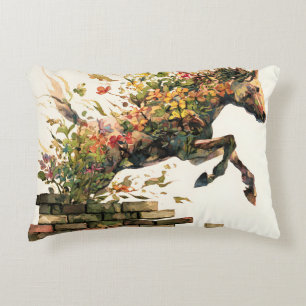 Coussins Décoratifs Nature Botanique Cheval Floral Jumping