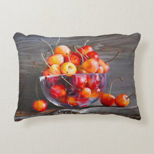 Coussins Décoratifs Nature morte de cerises sur toile en verre imprimé