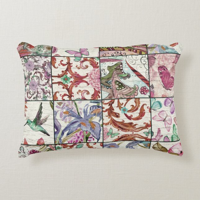 Coussins Décoratifs Nature Patchwork : Chic Arrière - plan sans coutur (Devant)