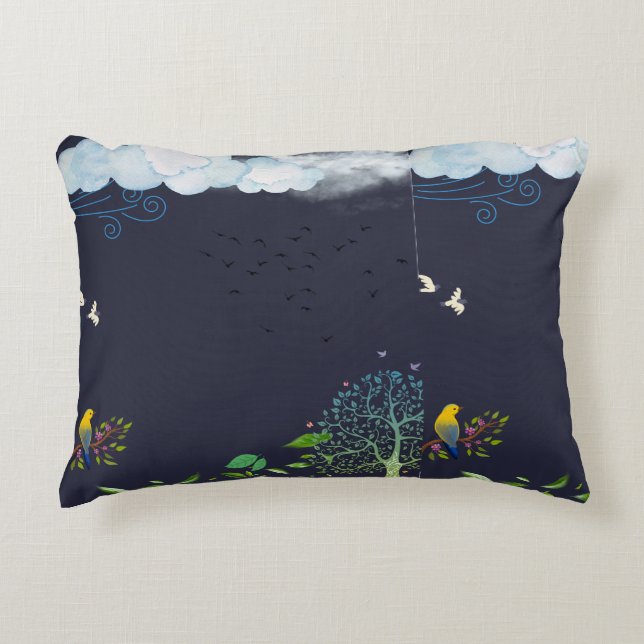 Coussins Décoratifs Nature’s Whisper – Birds and Clouds Decorative Pil (Devant)