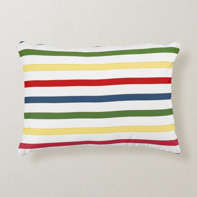 Coussins Décoratifs Nautical Stripe Accent Pillow (Devant)