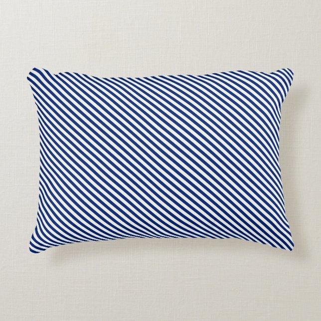 Coussins Décoratifs Navy and White Angled Stripes (Devant)