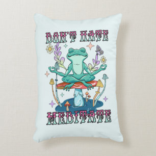Coussins Décoratifs "Ne haïssez pas, méditez" Grenouille pacifique e