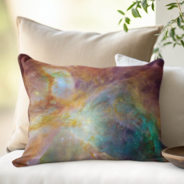 Coussins Décoratifs Nébuleuse d'Orion Aqua Green (Aqua Green Orion Nebula Decorative Pillow)