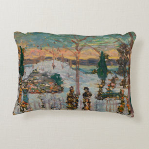 Coussins Décoratifs Neige en avril par Maurice Prendergast, Art Vintag