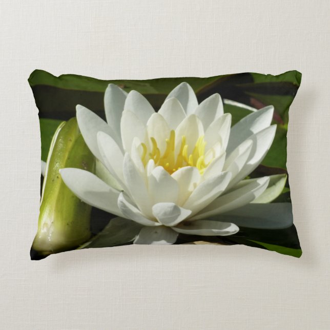 Coussins Décoratifs Nénuphar blanc et bud Floral (Devant)