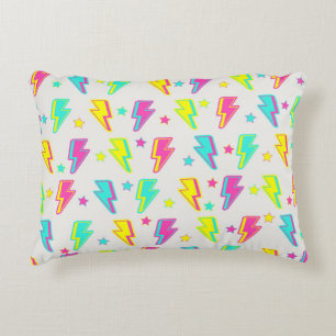 Coussins Décoratifs Neon Lightning Star Motif Y2K