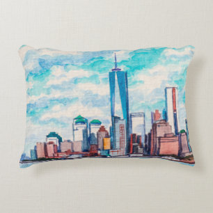 Coussins Décoratifs New York, New York, États-Unis. Vue sur les gratte