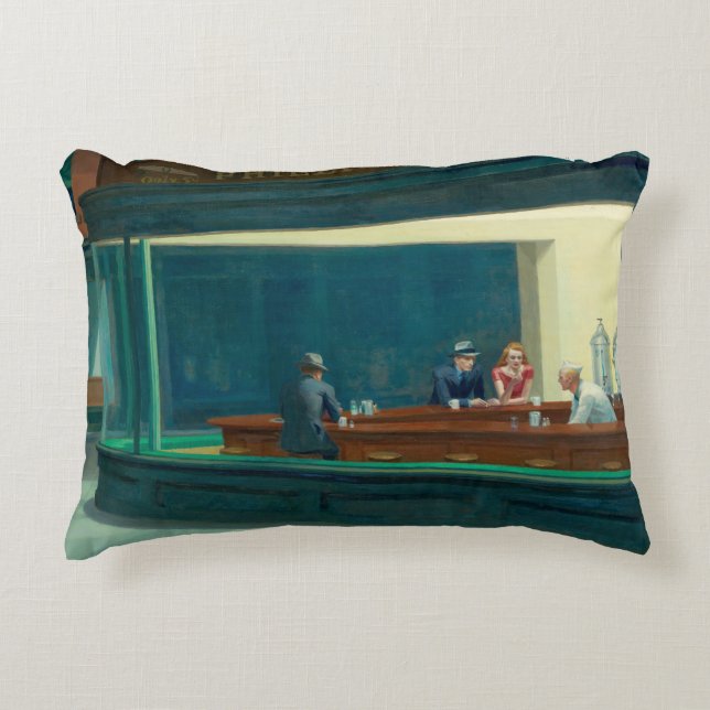 Coussins Décoratifs Nighthawks 1942 par Edward Hopper (Devant)