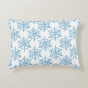 Coussins Décoratifs Noël bleu clair Aquarelle Snowflakes Motif