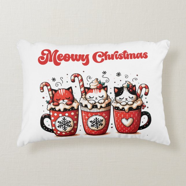 Coussins Décoratifs Noël Meowy (Devant)