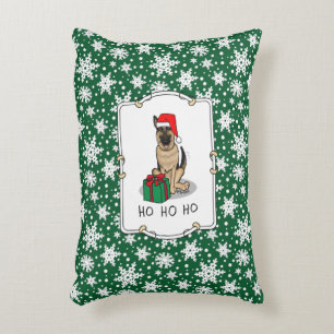 Coussins Décoratifs Noël Santa Hat Allemand Berger Chien mignonne