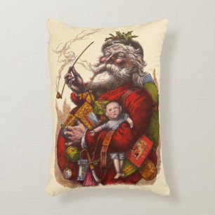 Coussins Décoratifs Noël vintage, jouets en pipe de Père Noël victorie