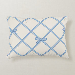 Coussins Décoratifs Nœud à ruban bleu en treillis