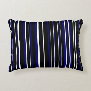 Coussins Décoratifs Noir, bleu marine foncé et rayure de code-barres b