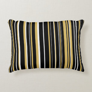 Coussins Décoratifs Noir, Jaune Brumeux et Rayure de Code-Barres Blanc