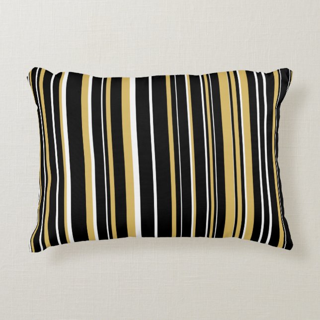 Coussins Décoratifs Noir, Jaune Brumeux et Rayure de Code-Barres Blanc (Devant)