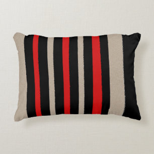 Coussins Décoratifs Noir rouge Brown rayures Cool Motif simple