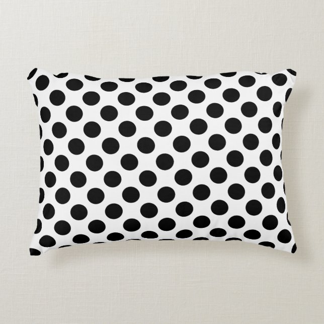 Coussins Décoratifs Noir sur Blanc Grand Taille Pois (Devant)