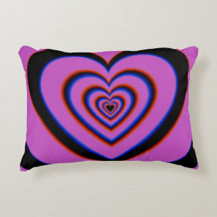 Coussins Décoratifs Noir violet Trippy Hypnotique Motif d'amour du coe