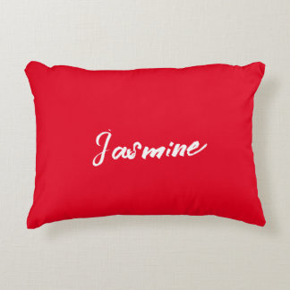 Coussins Décoratifs Nom de calligraphie rouge blanc minimaliste modern