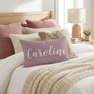 Coussins Décoratifs Nom personnalisé Dusty Purple Minimaliste Script