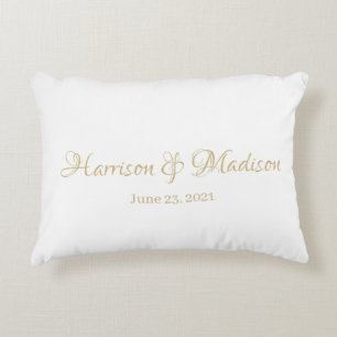 Coussins Décoratifs Nom personnalisé et Mariage de date