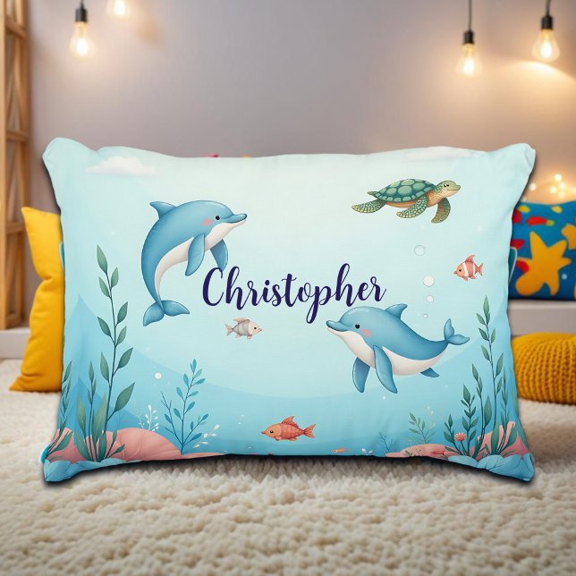 Coussins Décoratifs Nom personnalisé sous la mer (Créateur téléchargé)