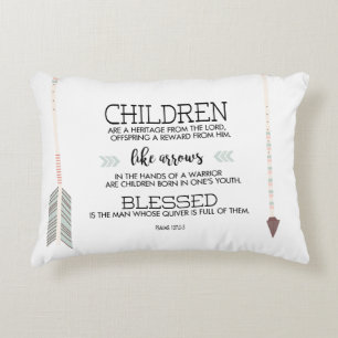 Coussins Décoratifs Noms des enfants Verset de l'écriture avec flèches
