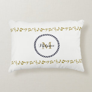 Coussins Décoratifs Notes musicales de Monogram Gold