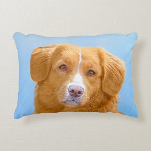 Coussins Décoratifs Nouvelle-Écosse Peinture de chien pour l'essayeur