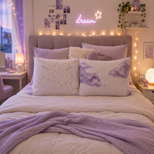 Coussins Décoratifs Nuage de Lavande Personnalisé Aquarelle Céleste