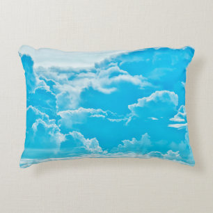 Coussins Décoratifs nuages blancs et ciel bleu vif arrière - plan, pan
