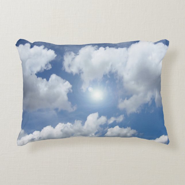 Coussins Décoratifs Nuages bleus de ciel + vos idées (Devant)