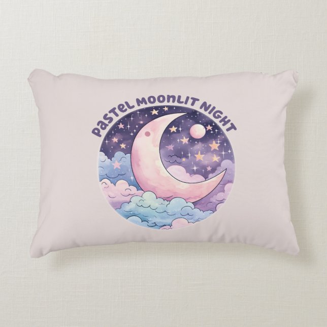 Coussins Décoratifs Nuit Pastel Moonlit - Dreamcent Crescent Moon (Devant)