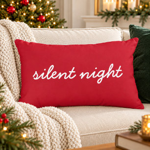Coussins Décoratifs Nuit silencieuse Citation de Noël Rouge Moderne Fe
